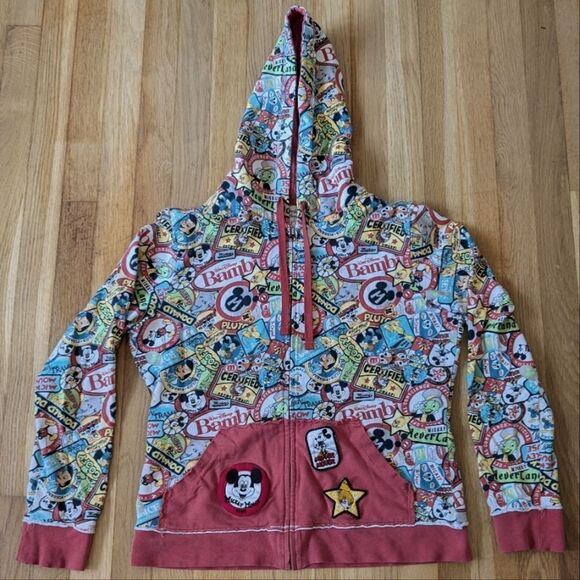 Tops - Disneyland Walt Disney World Retro Graphic full zip sweatshirt